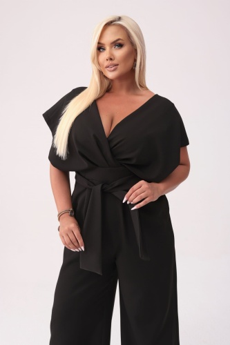 Elegancki czarny kombinezon Valentina XXL OVERSIZE