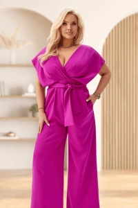 Elegancki kombinezon Valentina w energetycznym kolorze magenta - 0