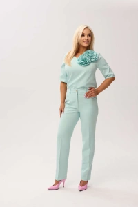 Elegancki komplet Violetta w miętowym kolorze - elegancja w nowoczesnym wydaniu - 3