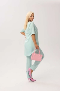 Elegancki komplet Violetta w miętowym kolorze - elegancja w nowoczesnym wydaniu - 5