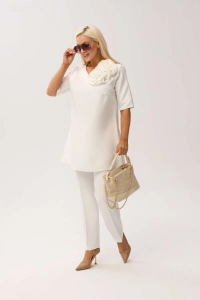 Elegancki komplet Violetta w kolorze ecru - elegancja w nowoczesnym wydaniu - 5