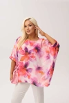 Kimonowa bluzka Gaba w romantyczny print kwiatów PLUS SIZE XXL OVERSIZE WIOSNA