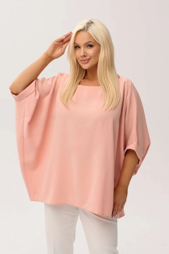 Kimonowa bluzka Gaba w łososiowym kolorze PLUS SIZE XXL OVERSIZE WIOSNA