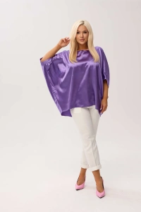 Satynowa kimonowa bluzka Gaba w odcieniach fioletu - 2
