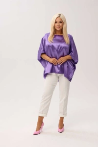 Satynowa kimonowa bluzka Gaba w odcieniach fioletu - 3