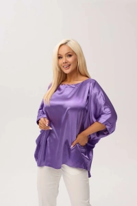 Satynowa kimonowa bluzka Gaba w odcieniach fioletu - 1
