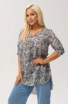 Asymetryczna tunika damska Luma z wydłużonym tyłem i dekoltem V PLUS SIZE XXL OVERSIZE WIOSNA LATO