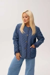 Bawełniana pikowana kurtka damska Milla na guziki OVERSIZE PLUS SIZE XXL WIOSNA LATO