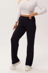 Czarne spodnie bambusowe Marlene z prostą nogawką PLUS SIZE XXL OVERSIZE WIOSNA LATO