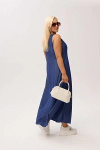 Sukienka denimowa Tessa MAXI – lekko taliowana, z kieszeniami - 6