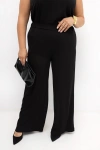 Czarne eleganckie spodnie damskie Elisa z prostą nogawką | PLUS SIZE OVERSIZE LATO