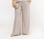 Eleganckie połyskujące spodnie damskie Asteria szerokie nogawki | PLUS SIZE OVERSIZE LATO