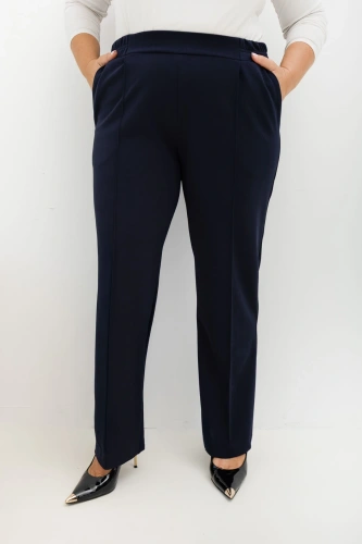Klasyczne granatowe spodnie z gumką i kieszeniami On Repeat czarne Plus Size Oversize