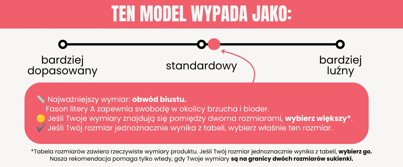 Rekomendacja rozmiaru sukienka Aurora